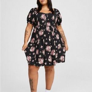 TORRID Mini Challis Hook And Eye Skater Dress